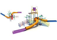 पेशेवर बच्चों के वाणिज्यिक खेल का मैदान उपकरण संरचनाओं स्लाइड / चढ़ाई नेट के साथ