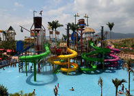 मज़ा एक्वा खेल का मैदान / मनोरंजन पार्क स्प्रे / पानी पर्दे के साथ स्लाइड