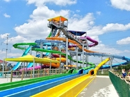 मनोरंजन पार्क के लिए शीसे रेशा आउटडोर सर्पिल स्लाइड जल पूल स्लाइड खेल का मैदान